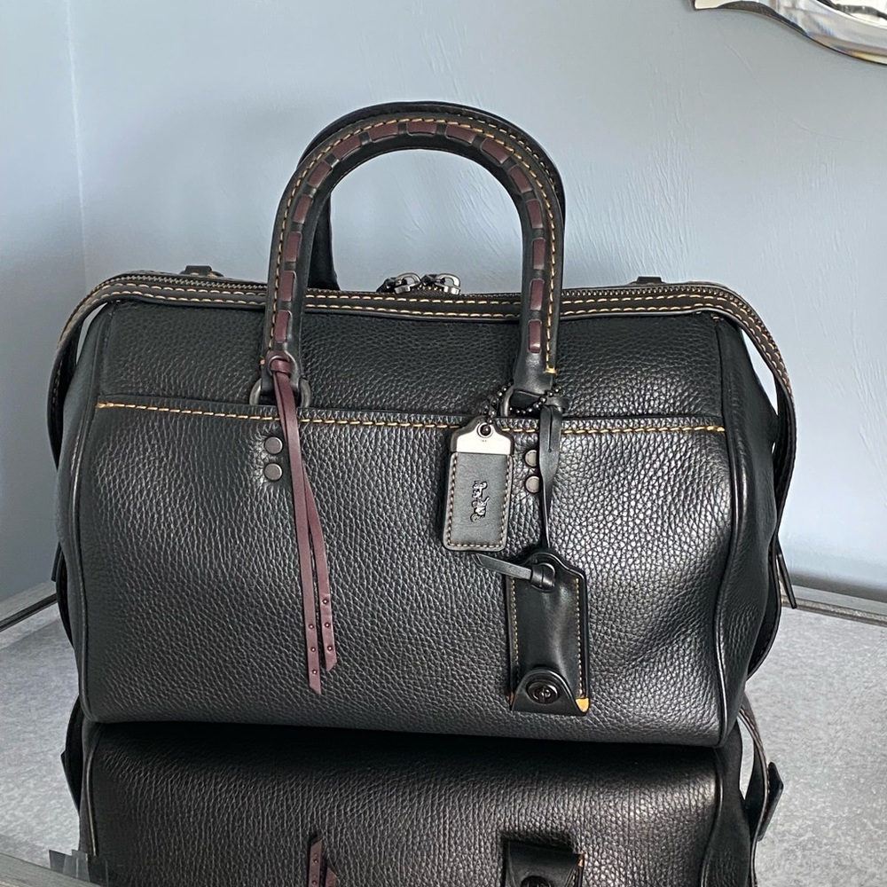 Coach 1941 Rogue Satchel in glovetanned pebbled leather with embellished handle